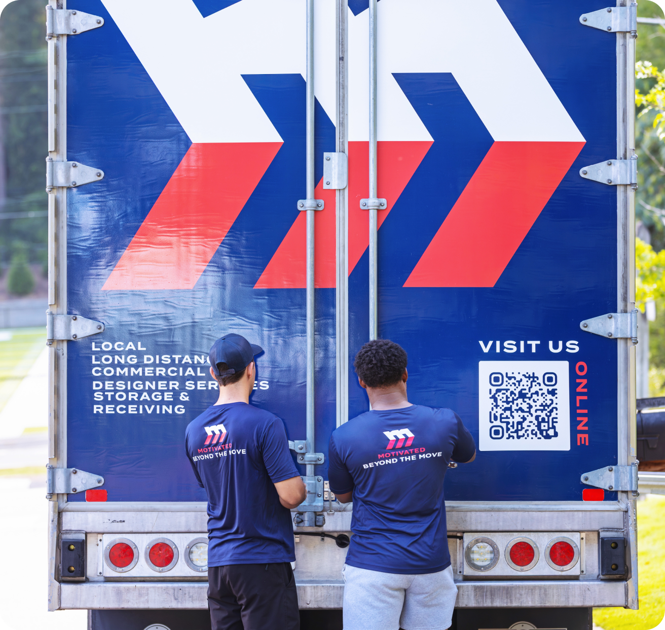 back of a Motivated Movers truck.