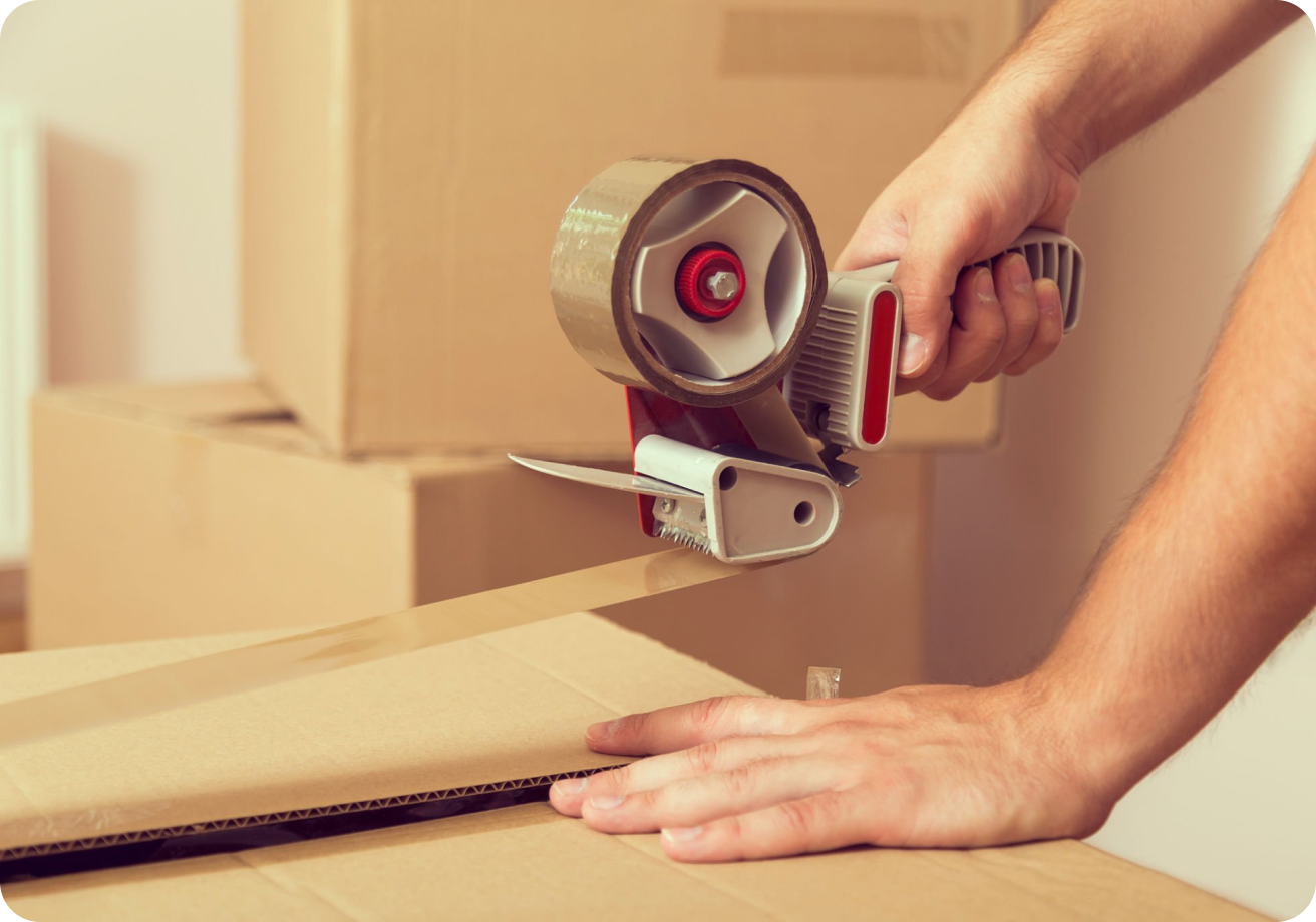Packing tape for boxes.